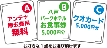 お好きな1点をお選び頂けます